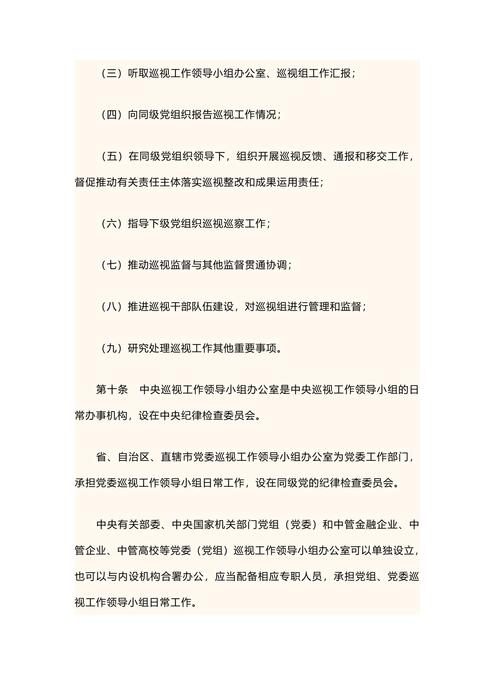 中共中央印发《中国共产党巡视工作条例》