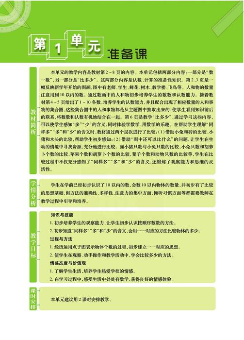 课堂全解人教版数学一年级上册 