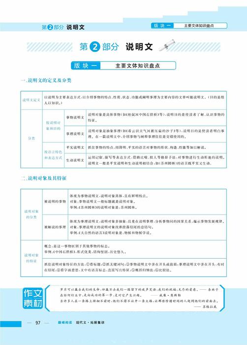 说明文——中考版