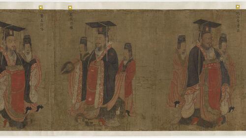 古帝王图卷.历代帝王图卷.唐.阎立本绘.宋.杨褒摹.33356x1456像素.波士顿美术馆藏