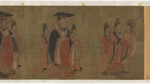 古帝王图卷.历代帝王图卷.唐.阎立本绘.宋.杨褒摹.33356x1456像素.波士顿美术馆藏