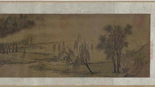 湖庄清夏图卷.宋.赵令穰绘.76309x3071像素.含注释.美国波士顿艺术博物馆藏
