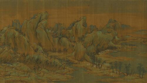 江山秋色图卷.宋代.赵伯驹作.绢本设色.39714x5481像素.北京故宫博物院藏