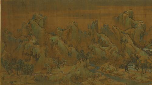 江山秋色图卷.宋代.赵伯驹作.绢本设色.39714x5481像素.北京故宫博物院藏