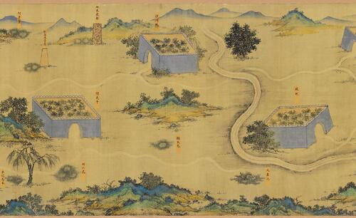 丝路山水地图.蒙古山水地图.明内府绘.128438x2580像素.北京故宫博物院藏