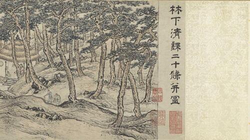 销闲清课图卷.明.孙克弘绘.纸本设色.69946x1438像素.注释.台北故宫博物院藏 销闲清课图卷.明.孙克弘绘.纸本设色.69946x1438像素.注释.台北故宫博物院藏