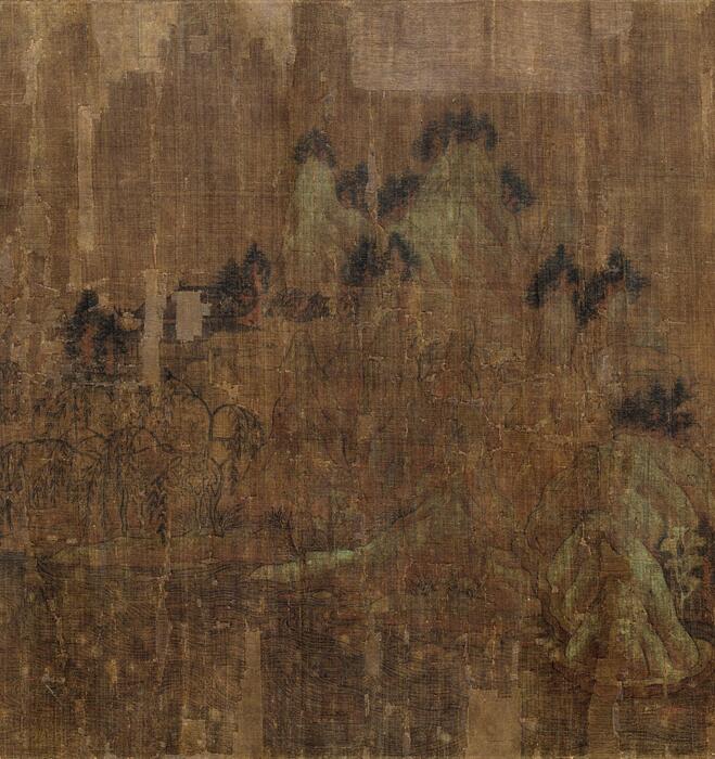 著色山水.江皋会遇图.传.唐.王维作品.60992x7483像素.dr. stephen hwa藏
