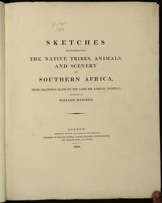 南非的部落.动物和风景速写.by samuel daniell.1820年出版