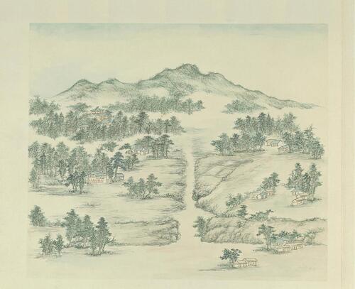 燕山八景图册.清.张若澄绘.绢本设色.故宫博物院藏
