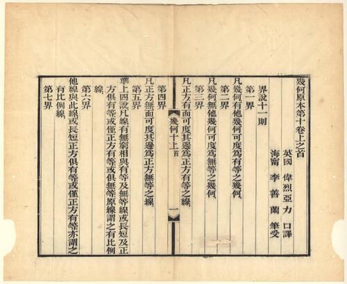 页面提取自－几何原本.十五卷.利玛窦.伟烈亚力.口译.徐光启.李善兰.笔受.清同治四年曾国藩署检.金陵刊本-10 1